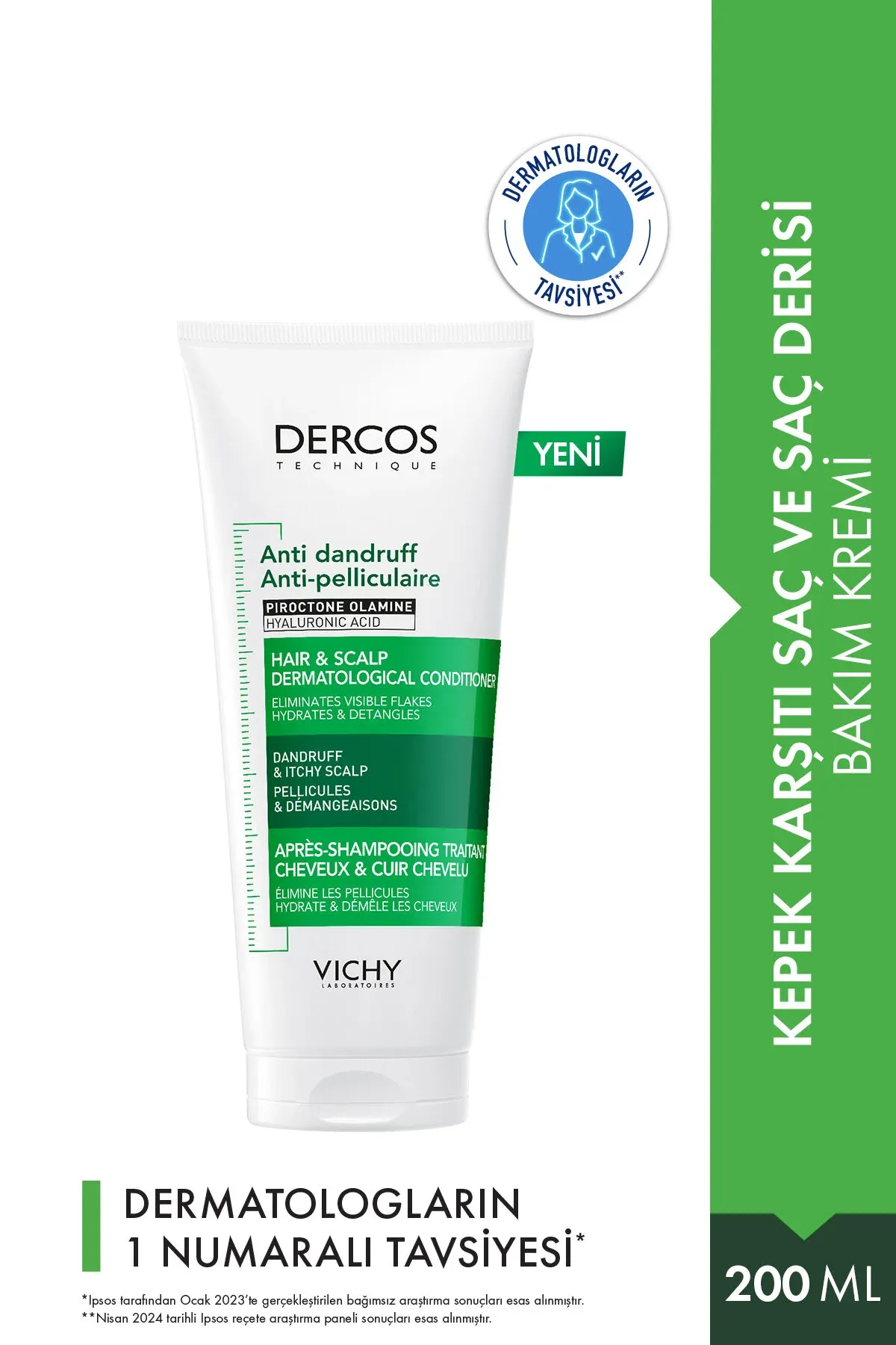 Dercos goňak garşy saç we saç derisi kremi 200 Ml - 33384476 — surat 1/1