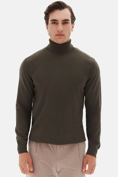 Ds Damat Regular Fit haki reňkli erkek jemperi - 33417102