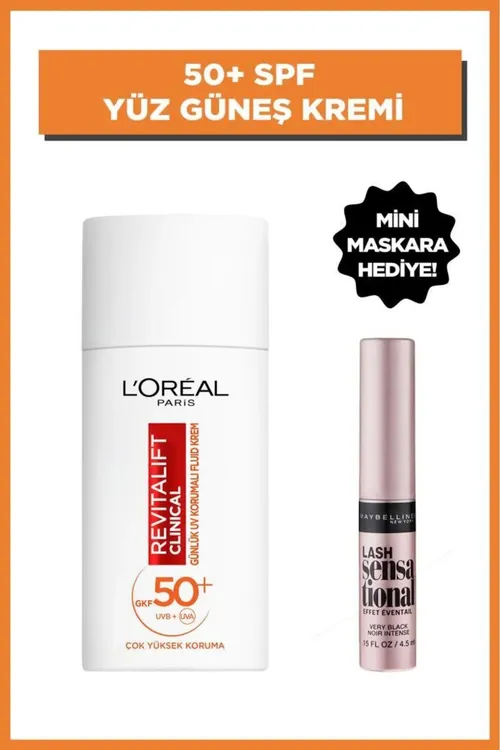 Revitalift Clinical C witamini 50+ SPF UV ýüz gün kremi & Maybelline mini Lash Sensational tuş - 33322844