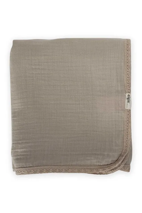 Dantel keşdeli ýeke gat müslin düşekçe, 100X100 sm +/- 3 sm, wizon - 34150937