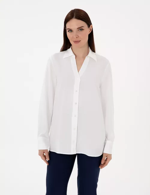 Comfort Fit uzyn ýeňli ak erkek köýnegi - 27287587