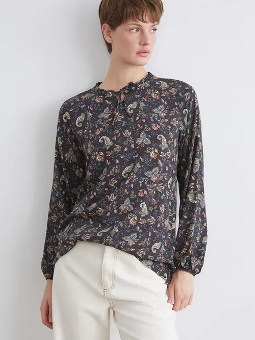 Guşakly Ýaka Gülli Bluzka - 28930097