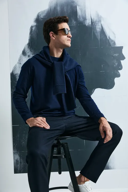 Maxıma Smart erkek çinos balagy, Slim Fit, goýy gök - 33582267