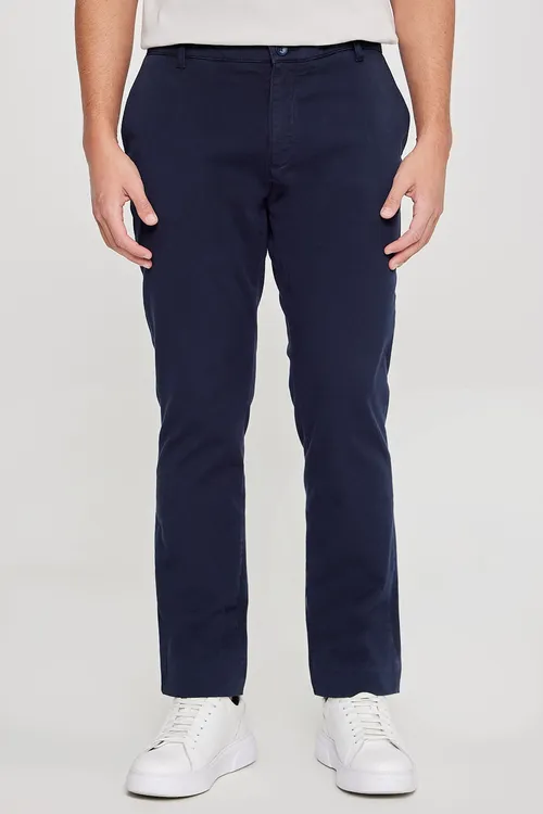 Goýy gök elastik Slim Fit çinos balagy - 35804717 — surat 2/5