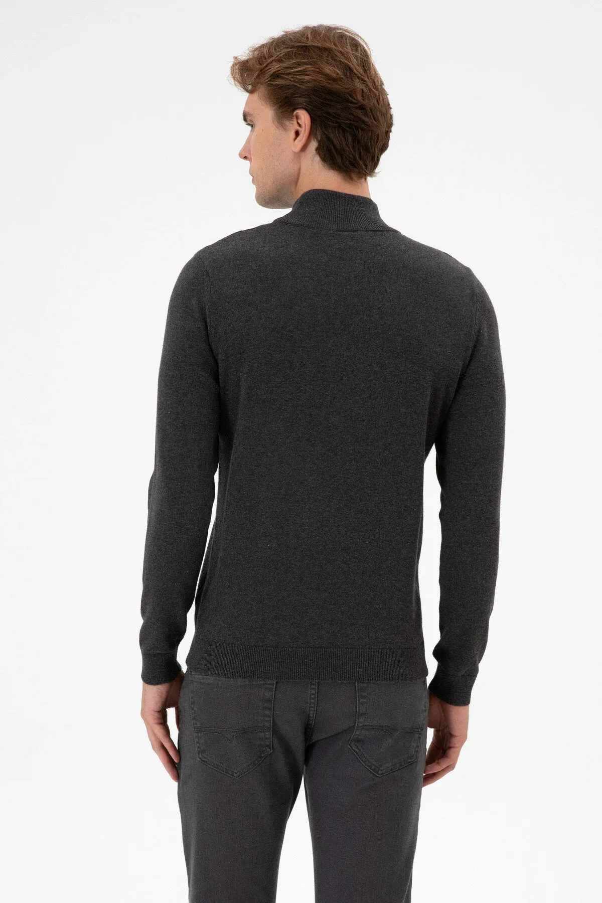 Antrasit melanj slim fit bogazly erkek esasy kazak 50313712-VR081 - 36660414 — surat 5/7