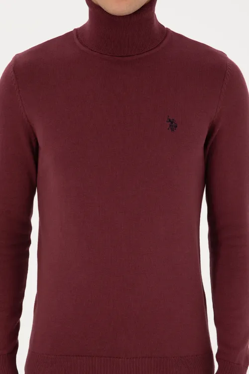Erkekler üçin Slim Fit ýokary ýaka bordof switer 50313640-VR177 - 36660694 — surat 6/7