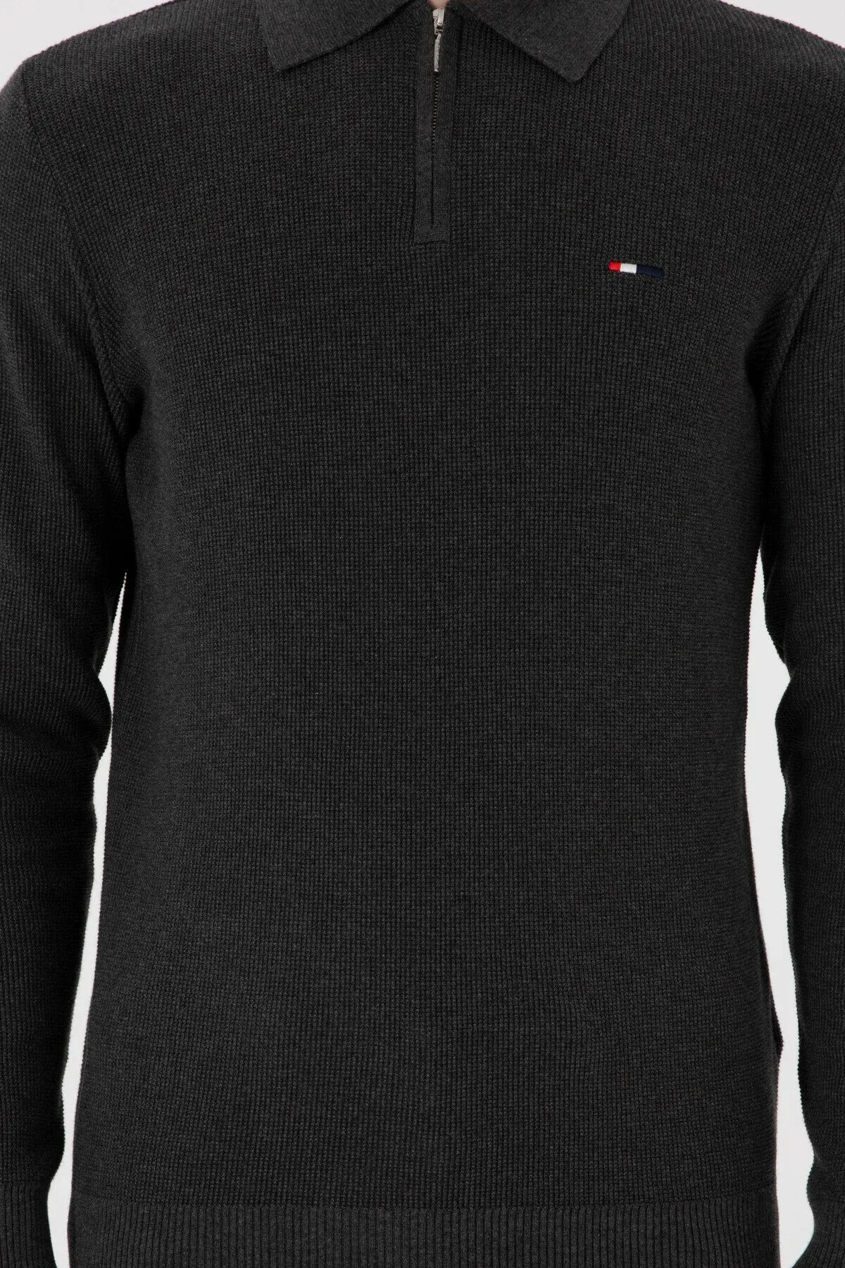 Erkekler üçin Regular Fit ýarym zynjyrly antrasit melanj bazis switer 50298266-VR081 - 36661224 - 37235431 | Ref: 187772 — surat 6/7