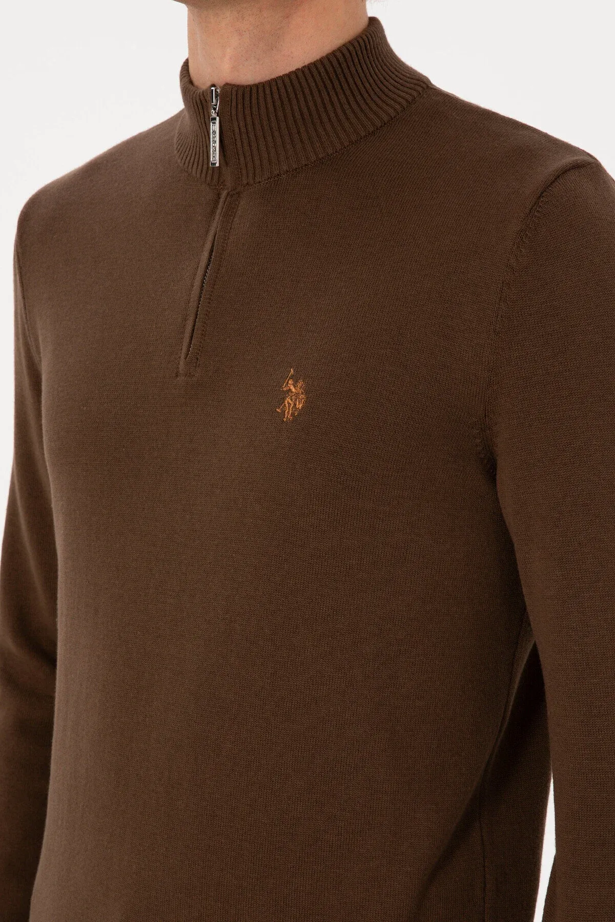 Goňur reňkli slim fit ýarym ýöremeli erkek esasy kazak 50313695-VR029 - 36660217 — surat 7/7