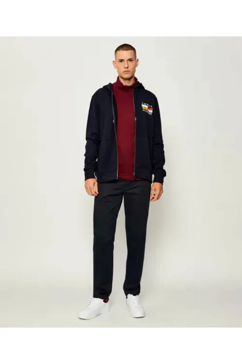 Erkek Regular Fit kapüşonly baýdak logotipli 100% pamykly uzyn ýeňli goýy gök kurtka MW0MW40043-DW5 - 33575143 — surat 3/4