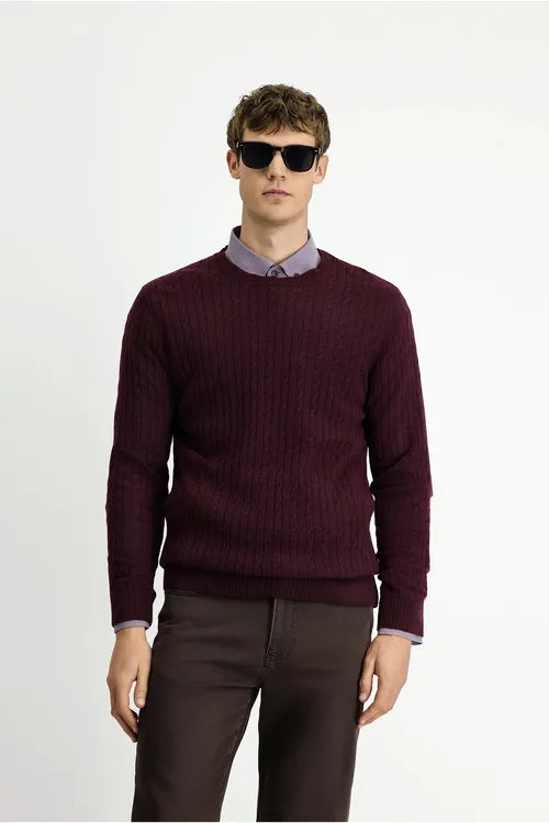Nagyşly Regular Fit ýüň trikotaž jemperi - 29699056