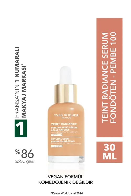 Teint Radiance Gülgüne 100 wegan syworotka-fondasiýasy - 30075958