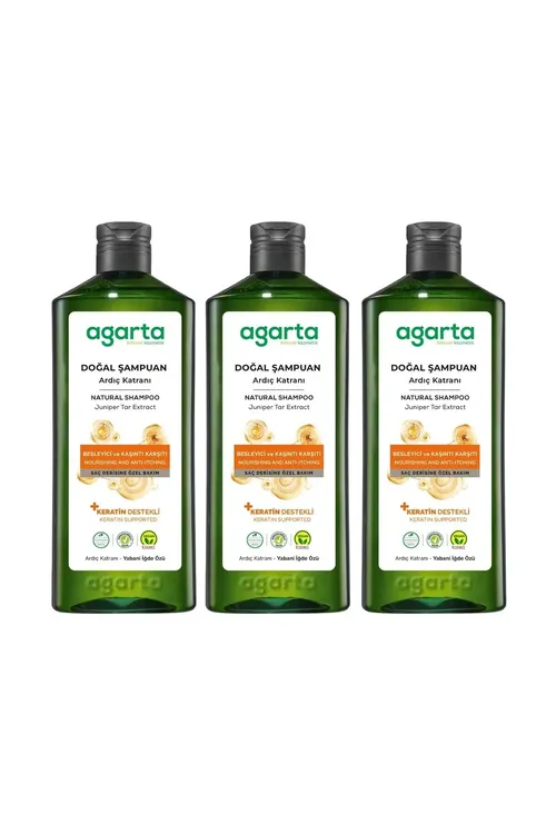 Tebigy şampun Arça şiresi we keratin 400 ml x 3 sany - 33523677