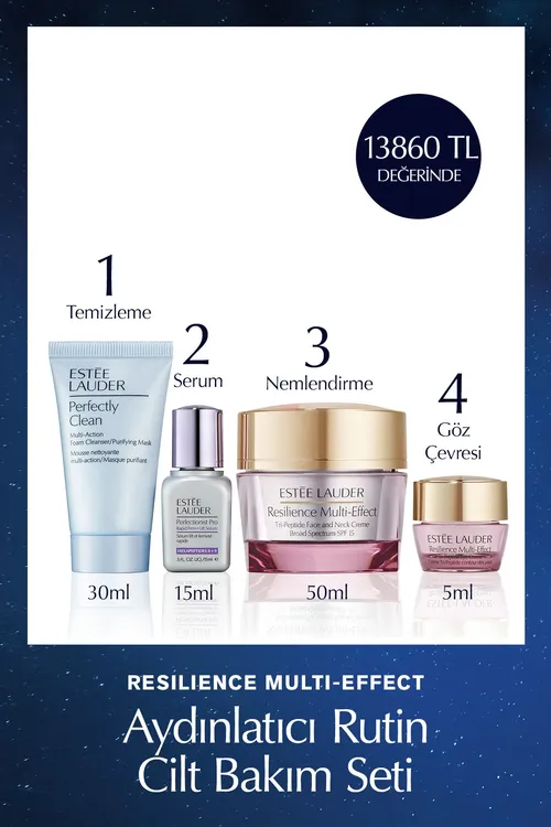 Resilience Multi-Effect ýagtylandyryjy toplum - serum 15ml + arassalaýjy 30ml + göz kremi 5ml + krem 50ml - 33596629