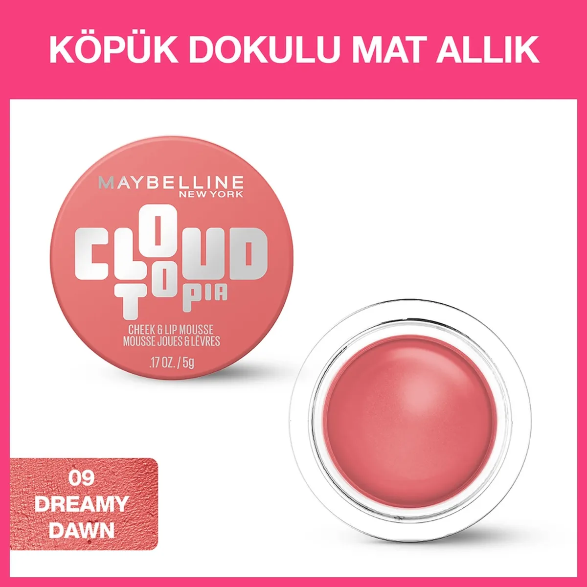 Maybelline New York Cloudtopia köpürjik dokumaly mat ýaňak boýagy 09 Dreamy Dawn - 34047675 — surat 2/11