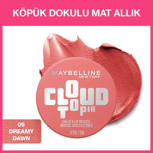 Maybelline New York Cloudtopia köpürjik dokumaly mat ýaňak boýagy 09 Dreamy Dawn - 34047675