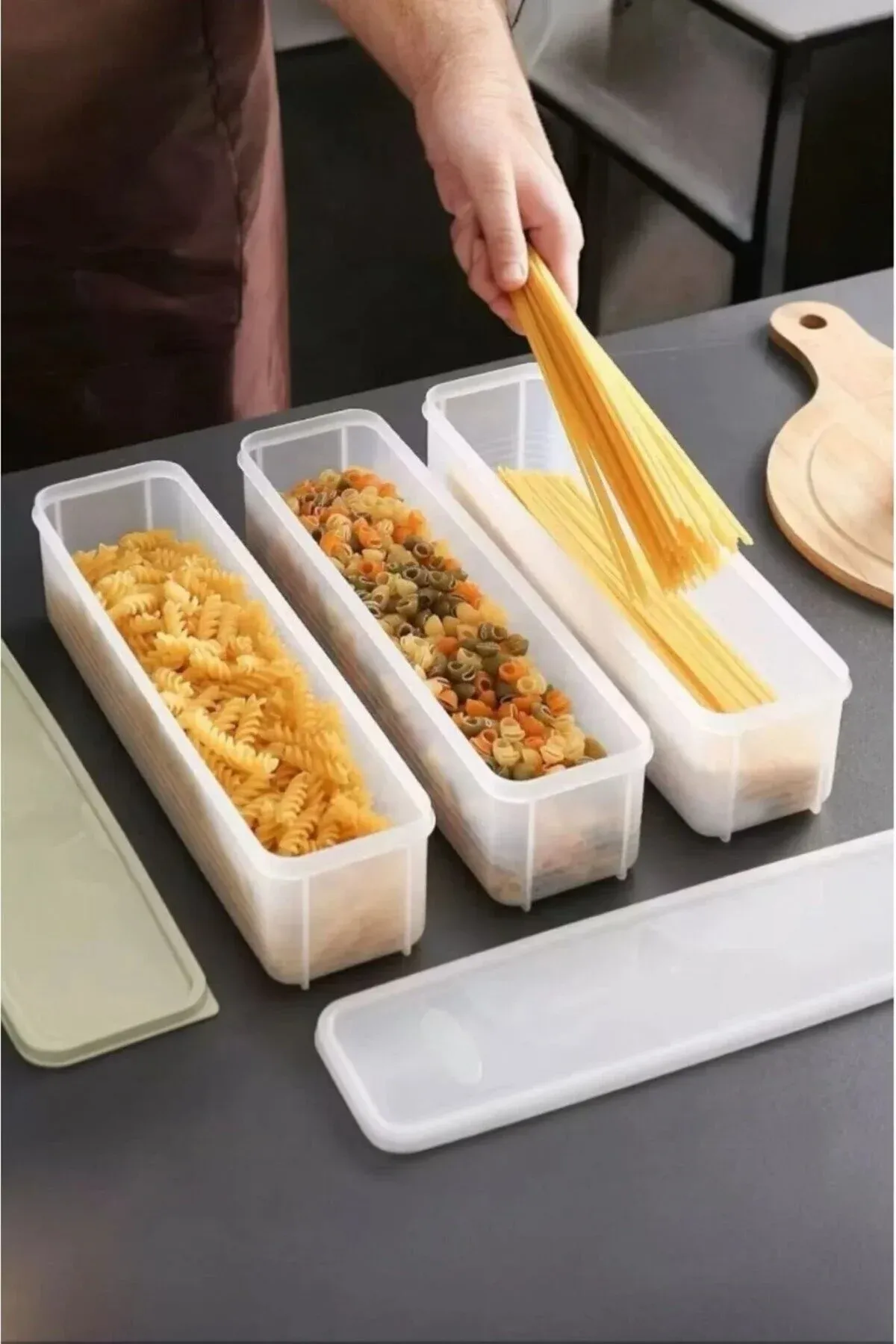 Spagetti 12 sany gapakly aşhana organaýzeri - azyk şkafy we çeki meňzeşleriň içi üçin tertipleýji saklama gutusy - 34322773 — surat 5/8