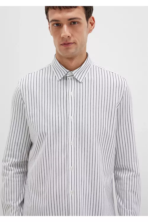 Endama ýapyşyp duran Slim Fit ak köýnek - 28933361 — surat 6/7