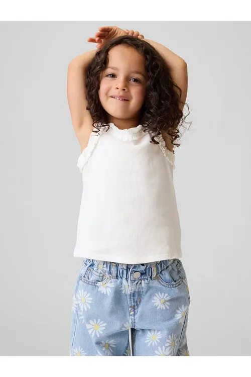 Gyz bäbekler üçin ak inçe zolakly bürgükli öňlük biçüwli asgyçly maýka Apron - 36667169