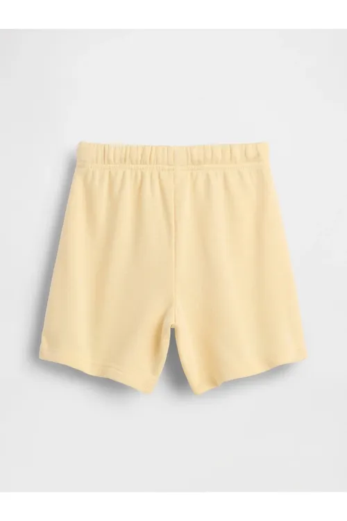 Oglan bäbekler üçin sary sydyrmasyz geýilýän giň mahmal trikotaž gysga balak Relaxed Pull-On - 36667459 — surat 3/3