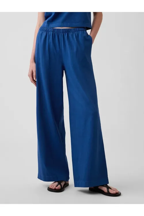 Aýallar üçin gök örülen giň balak Wide-Leg - 36667236 — surat 6/6