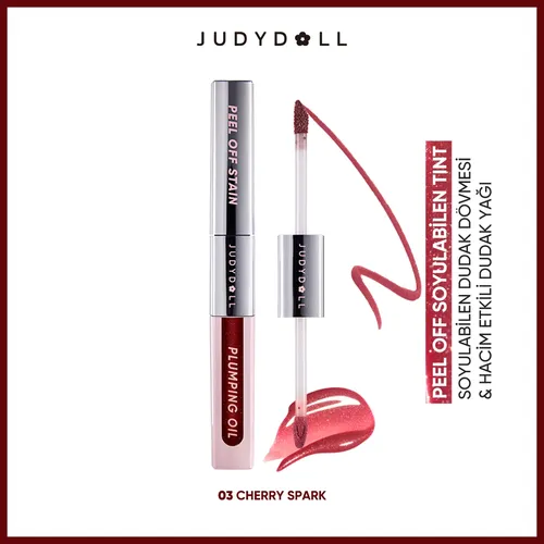 Sypyrylýan tint dodak tatuirowkasy we göwrüm beriji dodak ýagy Judydoll 03 Cherry Spark - 36668764
