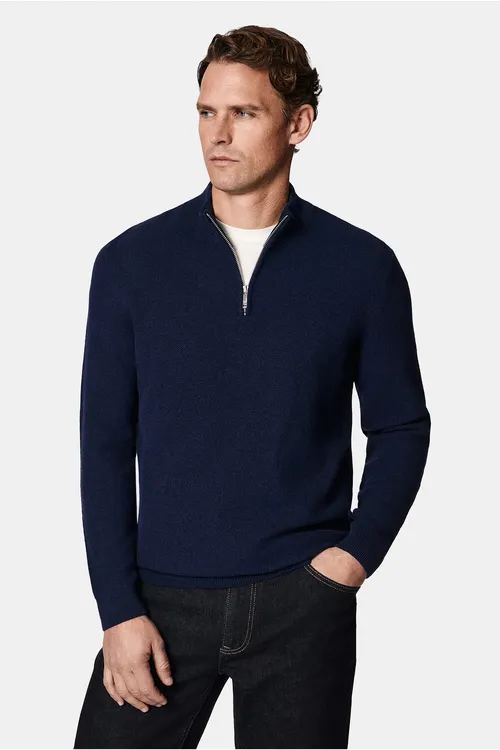 Ýarym balykçy ýaka Regular Fit ýüňli nagyşly sypyrmaly triko switer - 33469786
