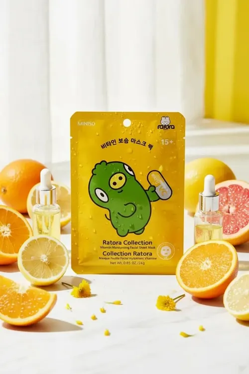 Ygtyýarnamaly Ratora seriýasy witaminli çyglandyryjy kagyz ýüz maskasy – VC (C witamini) - 35840825