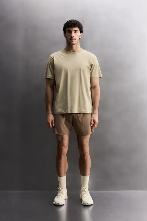 Basic koton türgenleşik futbolka - 35865897