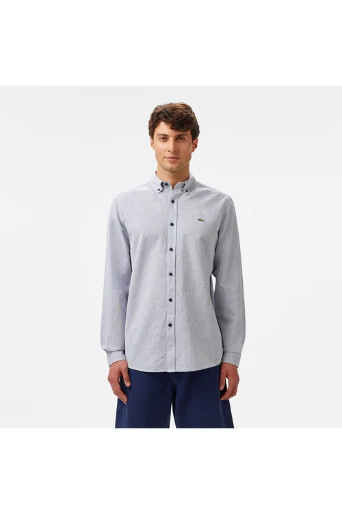 Erkekler üçin ilbirli garamtyl-gök köýnek Regular Fit - 36483735