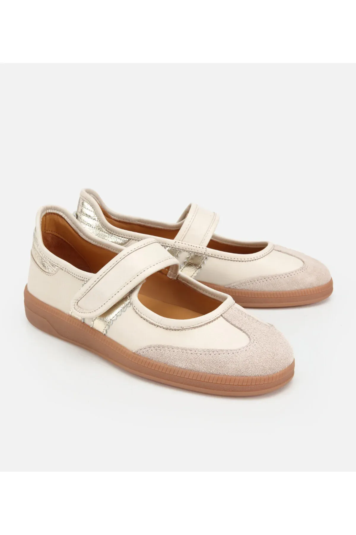 Aýal deri bež bagjylykly Comfort babetka görnüşli sport aýakgaby - 36470109 — surat 2/6