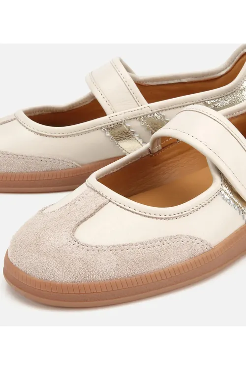 Aýal deri bež bagjylykly Comfort babetka görnüşli sport aýakgaby - 36470109 — surat 3/6