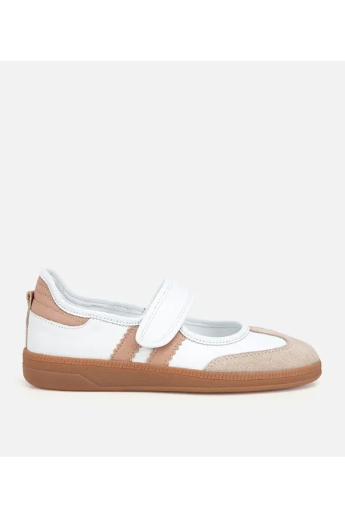 Aýal deri ak bagjylykly Comfort babetka görnüşli sport aýakgaby - 36470112