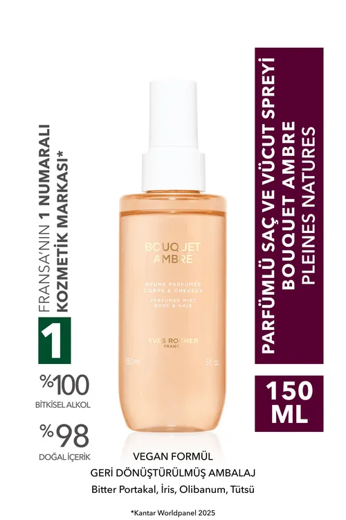 Saç we beden üçin atyrly sproý - Bouquet Ambre - Pleines Natures - Wegan - 150ml - 36669986