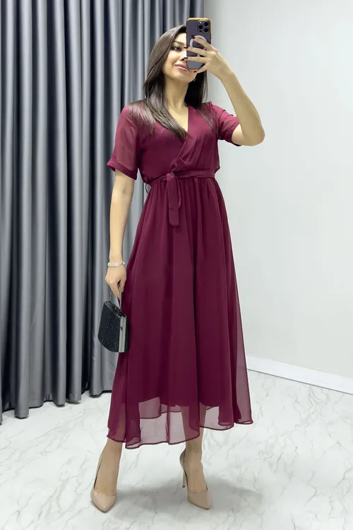 Içlikli maksi şifon köýnegi - 33542534