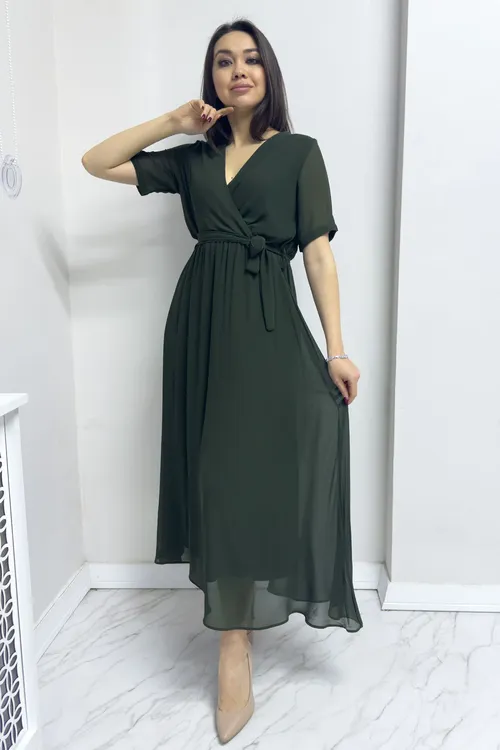 Içlikli maksi şifon köýnegi - 33542456