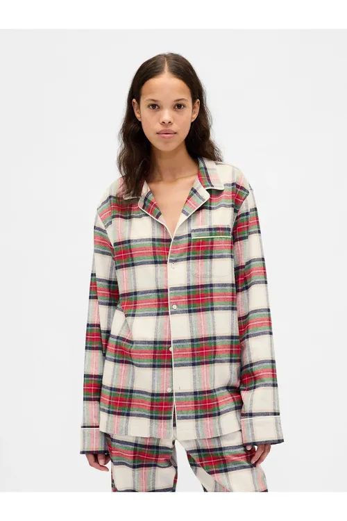 Aýal ak softest flannel pijama ýokarsy - 33677185