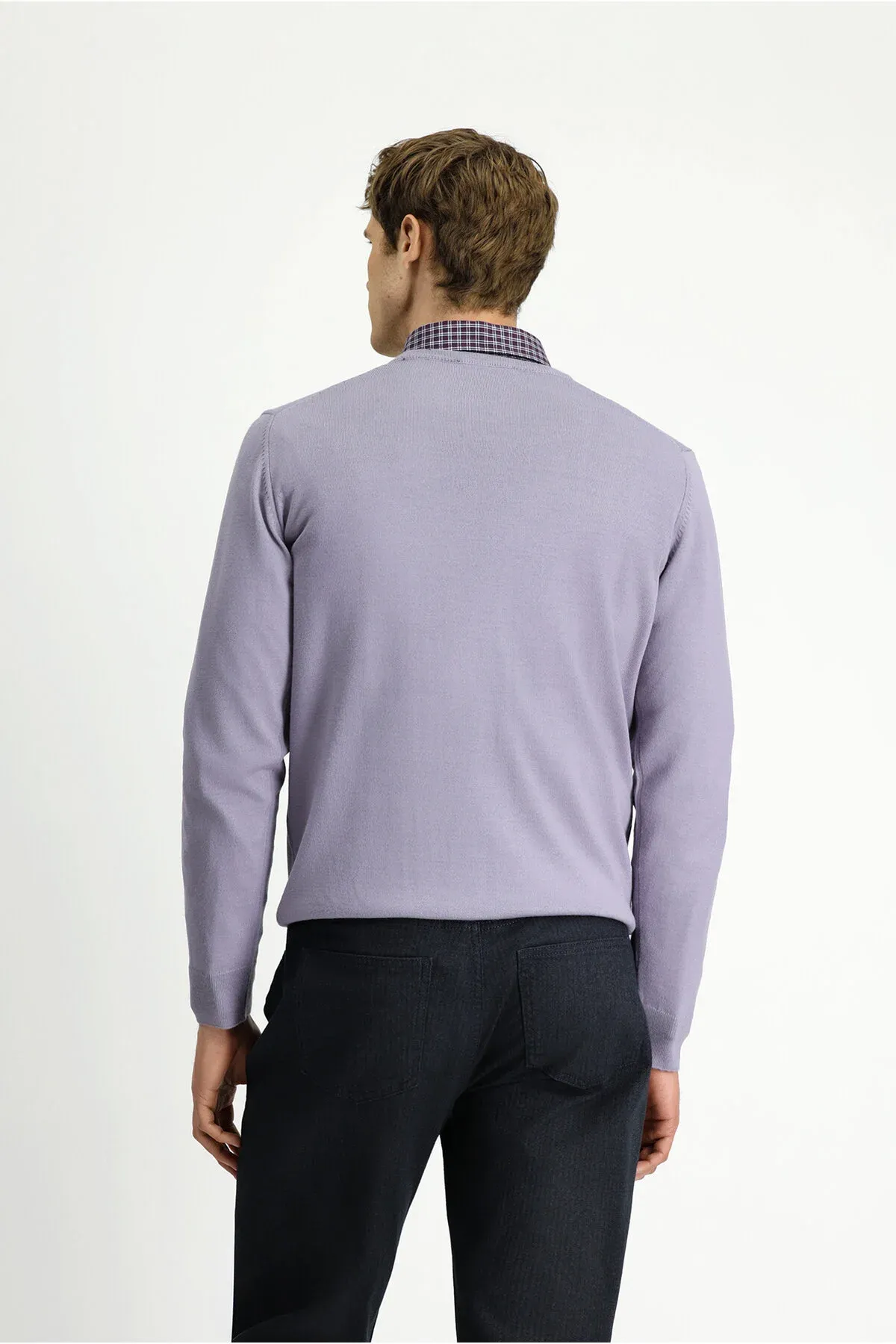 Bisiklet ýaka regular fit ýüňli trikotaž jemper - 34064111 — surat 5/6