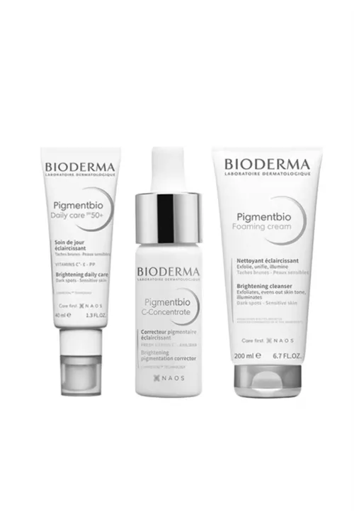 Pigmentbio toplumy: gündiz kremi, syworotka we ýüz ýuwmak üçin geli - 9256069