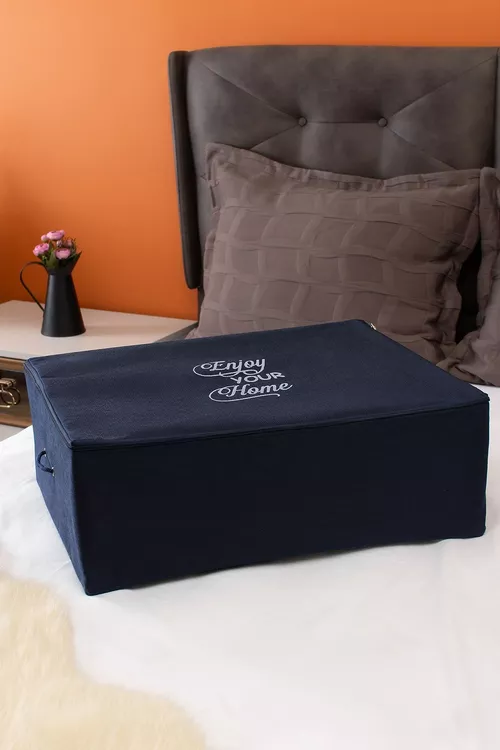 Krowat aşagy üçin uly goýy gök organizator 62x46x22 sm - 23072756