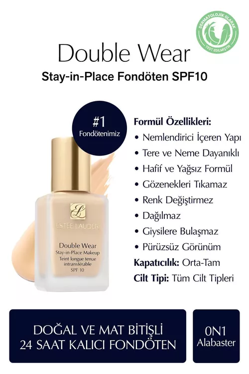 Double Wear Spf 10 0N1 Alabaster tonal kremi 30 ml - 5361411