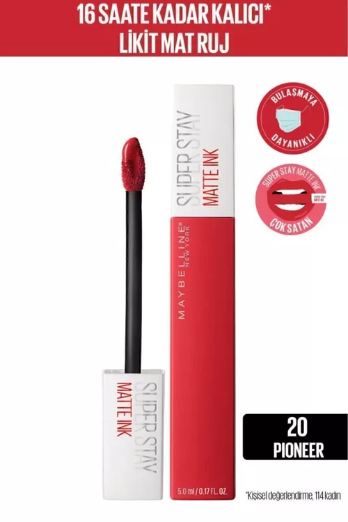 Super Stay Matte Ink 20 Pioneer mat suwuk dodak boýagy — Gyzyl - 5884370