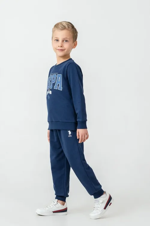 Oglan çagalar üçin printli gök uzyn ýeňli sport lybasy US2628-C-V2 - 36674609