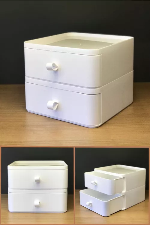 Şaý-sepler we kosmetika saklamak üçin ak mini-komod - 22367730