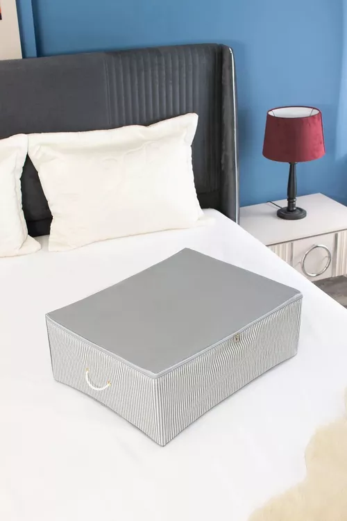 Krowat aşagy üçin uly antrasiit zolakly organizator 62x46x22 sm - 23072754