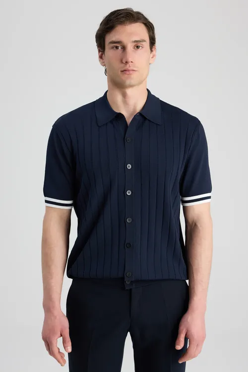 Goýy gök Ds Damat Regular Fit klassiki kardigany - 34720784