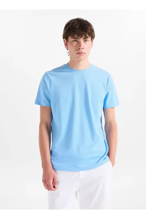 Gök erkek slim fit futbolka ACE091262933 - 35877814