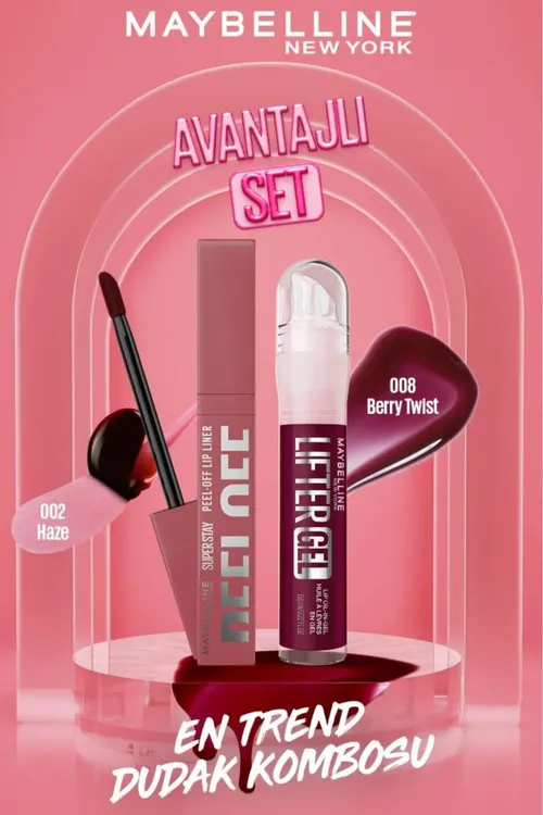 Super Stay Dodak tinti Peel Off 002 Haze & Lifter Gel dodak parladyjy 008 Berry Twist dodak kombo - 36603163