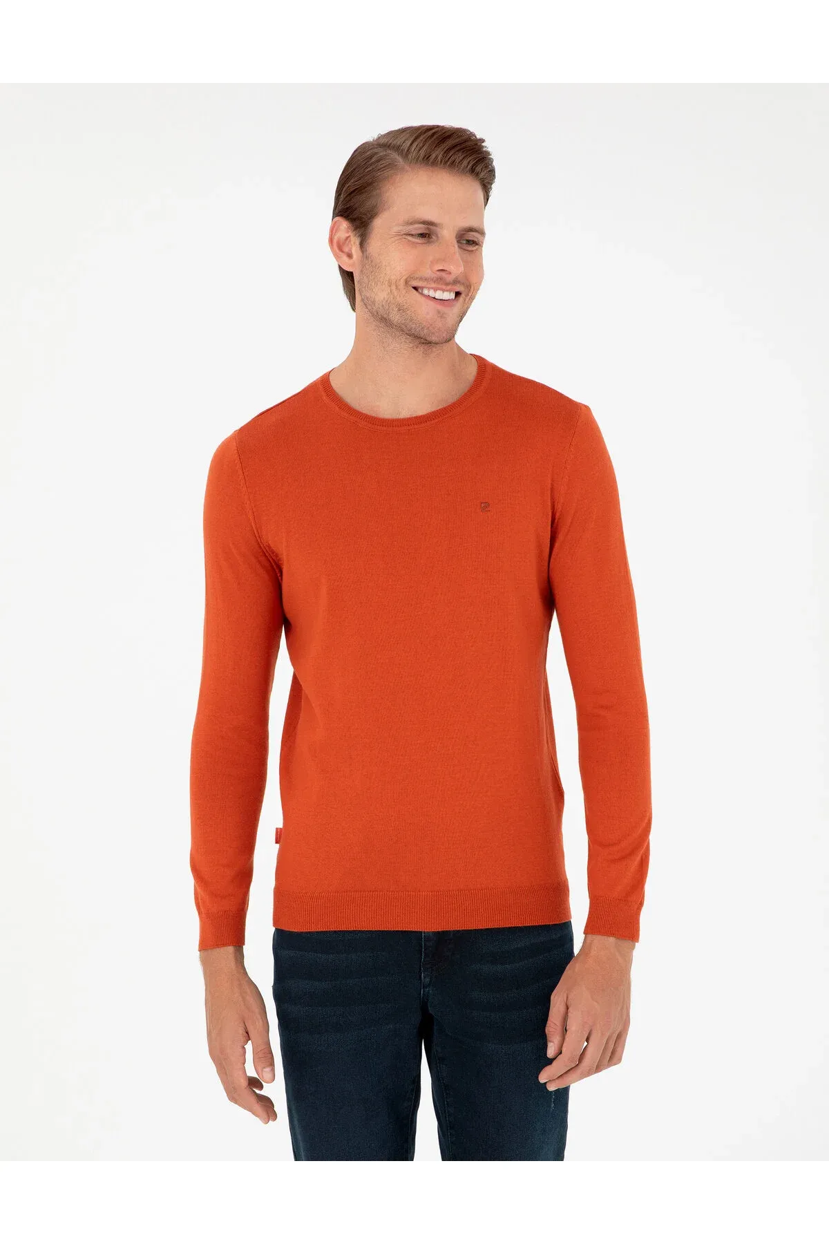 Mämişi Slim Fit esasy trikotaž jemperi - 29774555 — surat 1/7