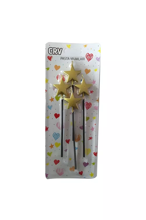 Mini Party Store tort şemleri Altyn ýyldyzlar 4 sany - 24752105