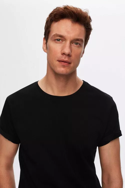 Gara reňkli pagta Slim Fit erkek futbolkasy - 12249100 — surat 4/5